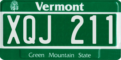 VT license plate XQJ211