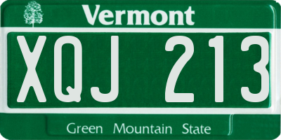VT license plate XQJ213