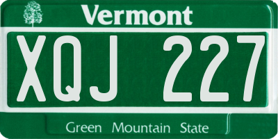 VT license plate XQJ227