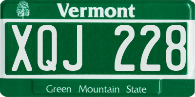 VT license plate XQJ228