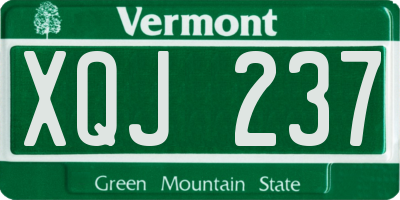 VT license plate XQJ237
