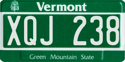 VT license plate XQJ238