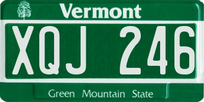 VT license plate XQJ246