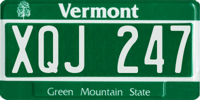 VT license plate XQJ247