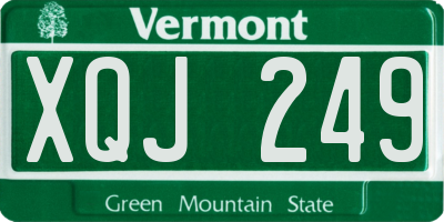 VT license plate XQJ249