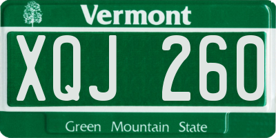 VT license plate XQJ260