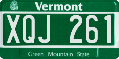 VT license plate XQJ261