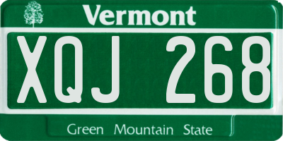VT license plate XQJ268