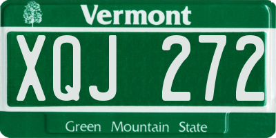 VT license plate XQJ272