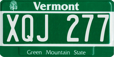 VT license plate XQJ277
