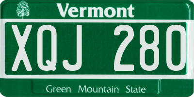 VT license plate XQJ280