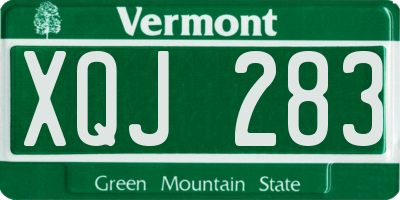 VT license plate XQJ283