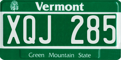 VT license plate XQJ285