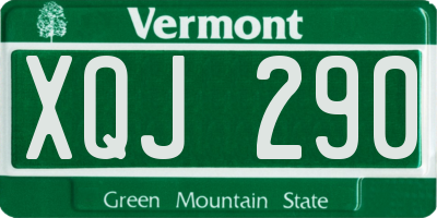 VT license plate XQJ290