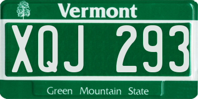 VT license plate XQJ293