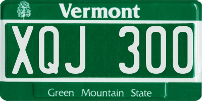 VT license plate XQJ300