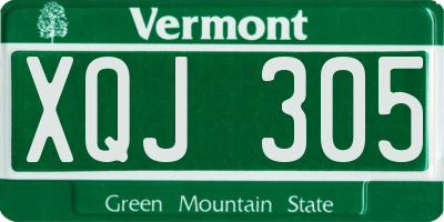 VT license plate XQJ305