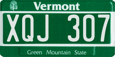 VT license plate XQJ307
