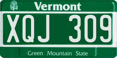 VT license plate XQJ309