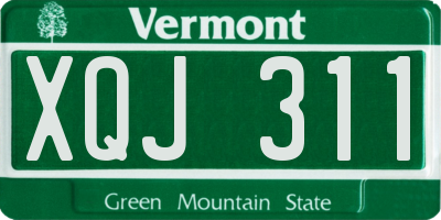 VT license plate XQJ311