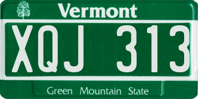 VT license plate XQJ313