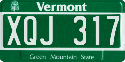 VT license plate XQJ317