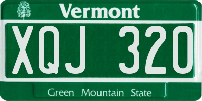 VT license plate XQJ320