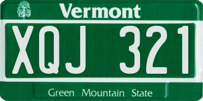 VT license plate XQJ321