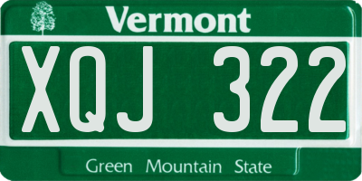 VT license plate XQJ322