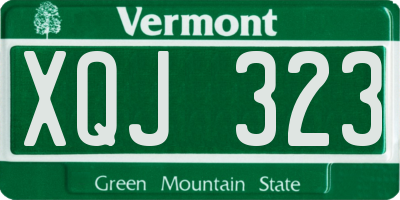 VT license plate XQJ323
