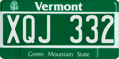 VT license plate XQJ332