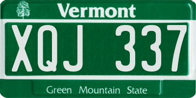 VT license plate XQJ337