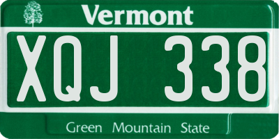 VT license plate XQJ338