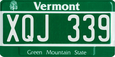 VT license plate XQJ339
