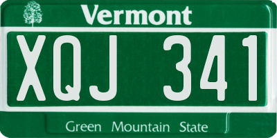VT license plate XQJ341