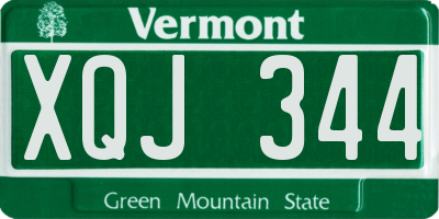 VT license plate XQJ344