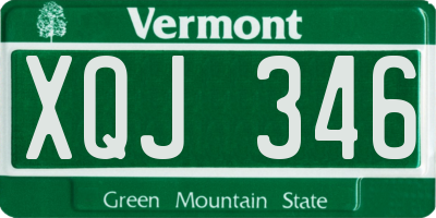 VT license plate XQJ346