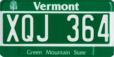 VT license plate XQJ364