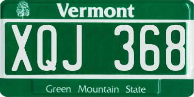 VT license plate XQJ368