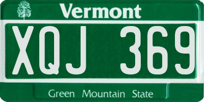 VT license plate XQJ369