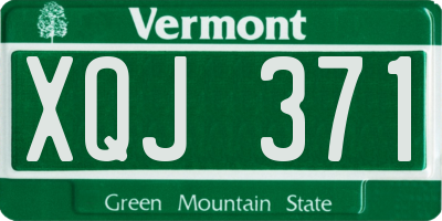 VT license plate XQJ371