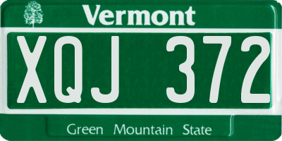 VT license plate XQJ372