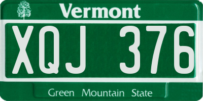 VT license plate XQJ376