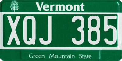VT license plate XQJ385