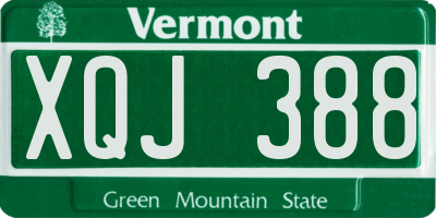 VT license plate XQJ388