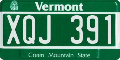 VT license plate XQJ391