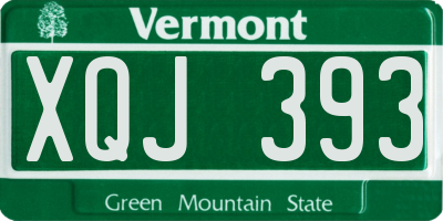 VT license plate XQJ393