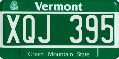 VT license plate XQJ395
