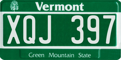 VT license plate XQJ397