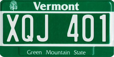 VT license plate XQJ401